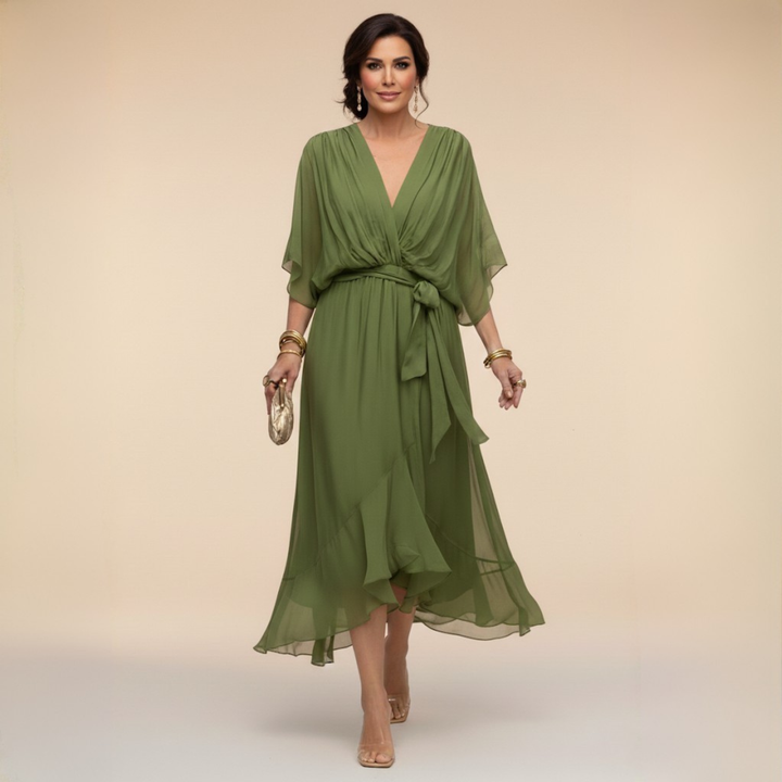 Sorena | Elegante Vestito Maxi con Scollatura a V