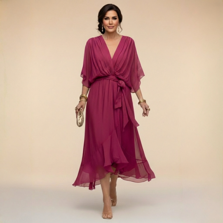 Sorena | Elegante Vestito Maxi con Scollatura a V