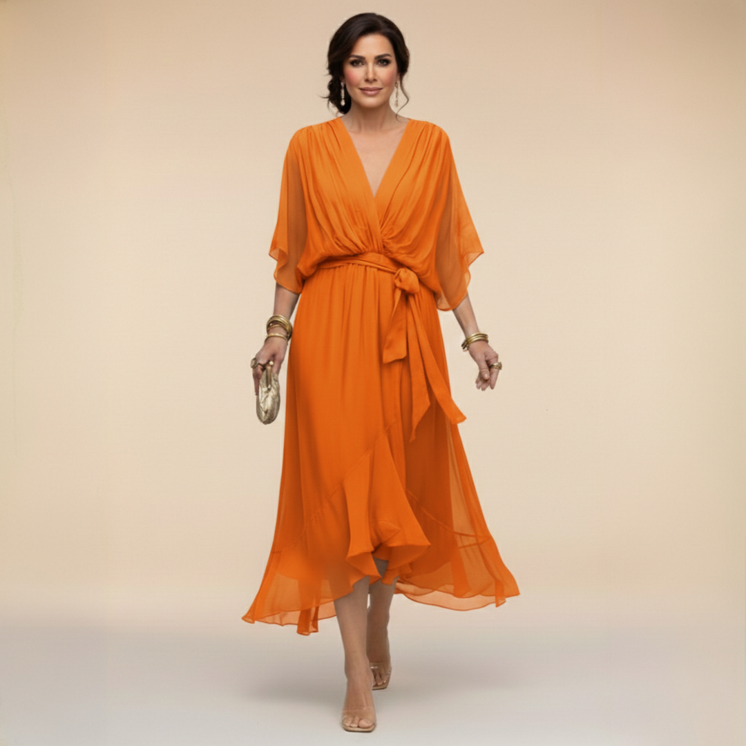 Sorena | Elegante Vestito Maxi con Scollatura a V