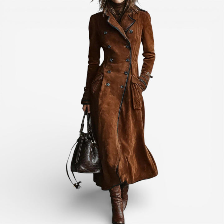 Nathaly | Trench in pelle scamosciata